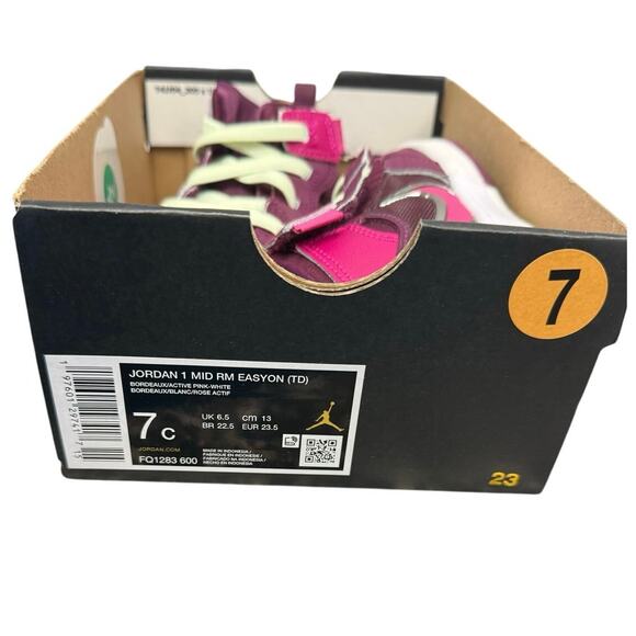 JORDAN 1 MID RM EASYON (TD) 7C | Bordeaux\\Active Pink White